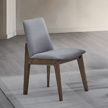 Kaela Side Chair Set of 2 In Walnut and Light Gray