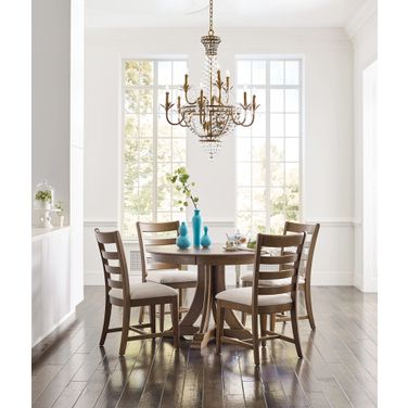 Kafe 44 Inch Round Dining Room Set In Latte