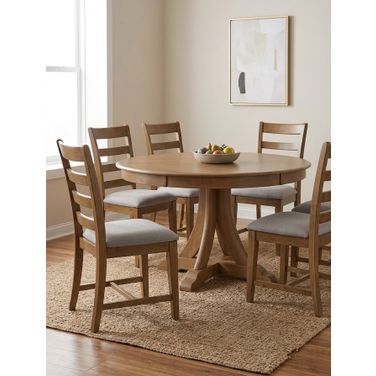 Kafe 54 Inch Round Dining Room Set In Latte