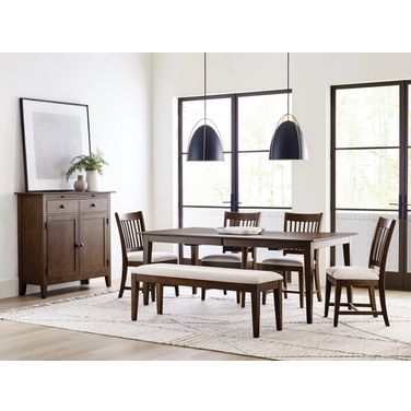 Kafe 80 Inch Rectangular Leg Dining Room Set In Mocha