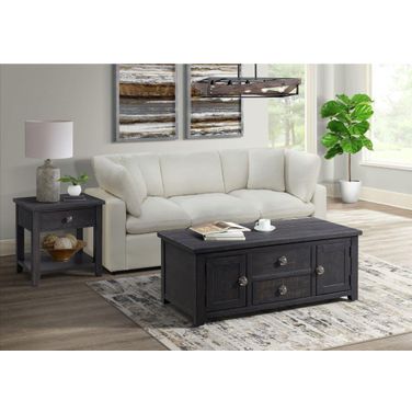 Kahlil Espresso Lift Top 2 Drawer Occasional Table Set