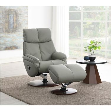 Kandoro Motion Accent Chair with Swivel and Ottoman In Gray