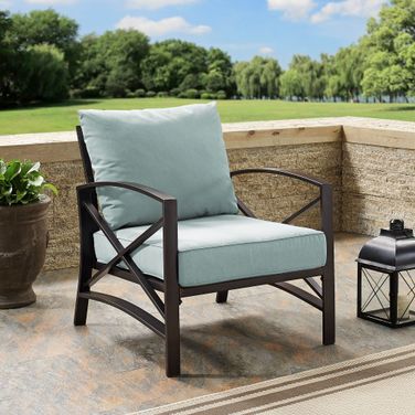 Kaplan Outdoor Chair In Mist and Oil Rubbed Bronze