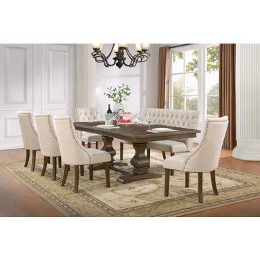 Karol Dining Room Set In Walnut Wood