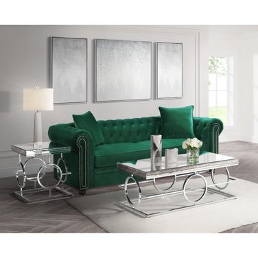 Katie Chrome Mirrored Rectangle Occasional Table Set