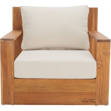 Kauai Brazil Teak Patio Chair In Natural and Beige