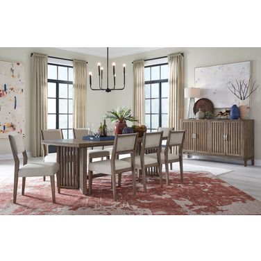Kavanaugh Trestle Dining Set In Weathered Kona Brown