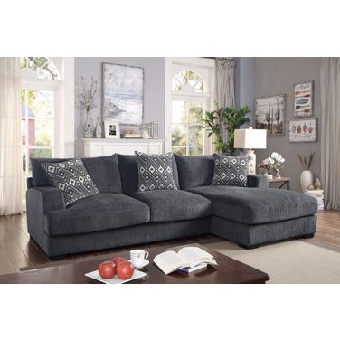 Kaylee L-Shaped Sectional With Right Chaise In Gray