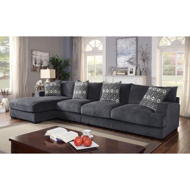 Kaylee Large L-Shaped Sectional In Gray