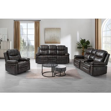 Kellen Power Living Room Set In Brown