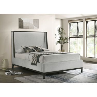 Kelso Eastern king Bed In Light Gray and Dark Gray
