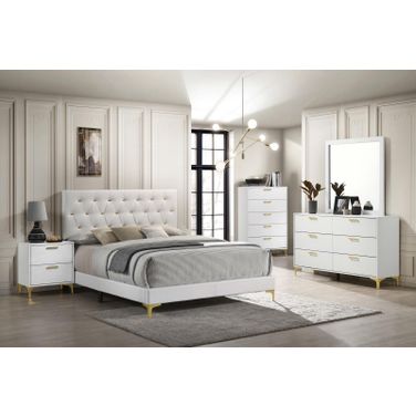 Kendall White Tufted Upholstered Panel Bedroom Set