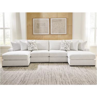 Kendrie 4-Piece Double Chaise Sectional In Chalk