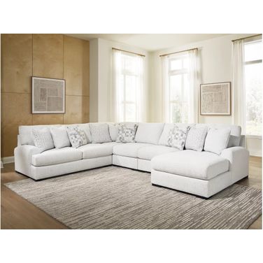 Kendrie 5-Piece Sectional with RAF Chaise In Chalk