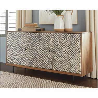 Kerrings Brown And Black Accent Cabinet
