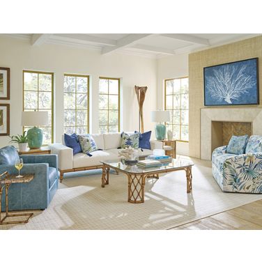 Key Biscayne Coral Reef Occasional Table Set In Sunwashed