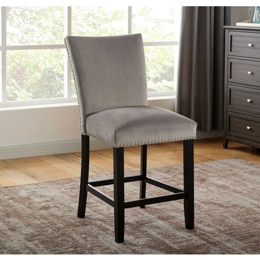 Kian Counter Height Chair Set of 2 In Black and Light Gray