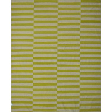Kilim Collection Hand-Woven Lamb's Wool Area Rug- 7' 10" x 9' 8" In Green and Beige
