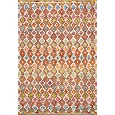 Kilim Collection Reversible Wool Area Rug- 6'11" x 10' In Multi