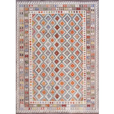 Kilim Collection Reversible Wool Area Rug- 8'4" x 11'4" In Multi