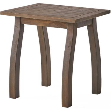 Kinesis Outdoor Side Table with Slatted Top and Wood Frame In Grey