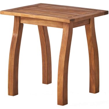 Kinesis Outdoor Side Table with Slatted Top and Wood Frame In Teak