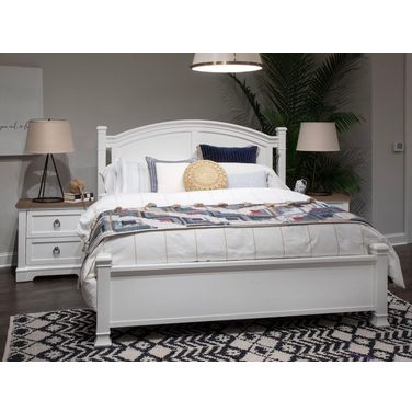 Kingston Panel Bedroom Set In Whisper White And Cerused Nutmeg