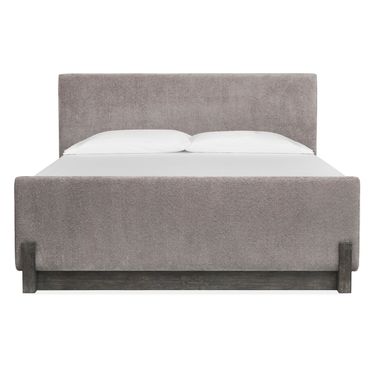 Kinsley King Upholstered Panel Bed In Black Heron
