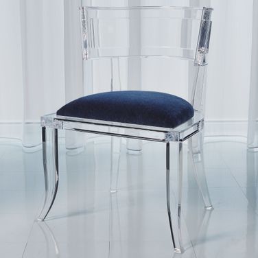 Klismos Acrylic Chair In Admiral Blue