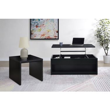 Knapp Engineered Wood Occasional Table Set In Black