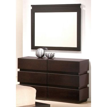 Knotch Dark Walnut Dresser and Mirror