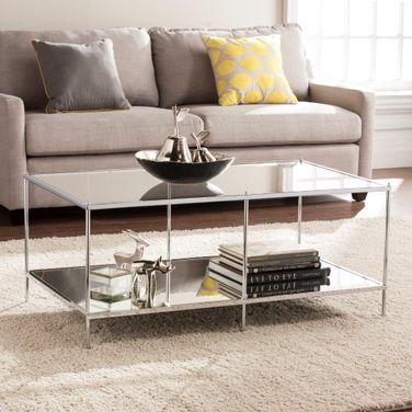 Knox Glam Mirrored Cocktail Table In Chrome