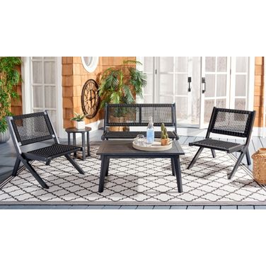 Kobina 5 Piece Outdoor Living Set in Black