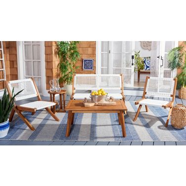 Kobina 5 Piece Outdoor Living Set In White
