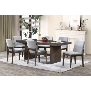 Kody 79 Inch Rectangle Fixed-Top Dining Set In Brown
