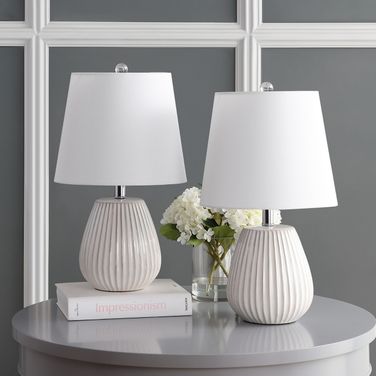 Kole White Table Lamp Set of 2