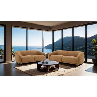 Kolvere Boucle Living Room Set In Brown
