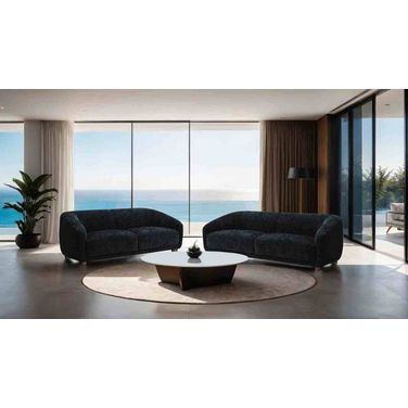 Kolvere Living Room Set Chenille In Black