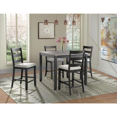 Kona Gray And Black 5 Piece Counter Height Dining Room Set