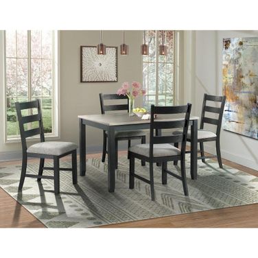 Kona Gray And Black 5 Piece Dining Room Set