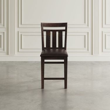 Kona Grove Upholstered Slat Back Barstool Set of 2 In Dark Brown