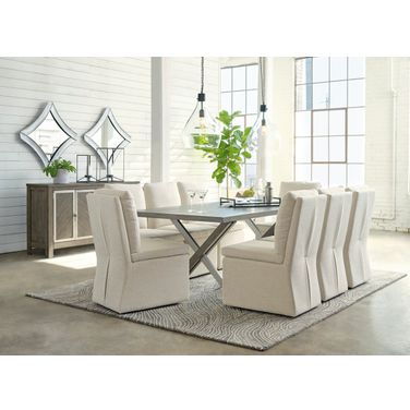 Krystanza Dining Room Set In Weathered Gray