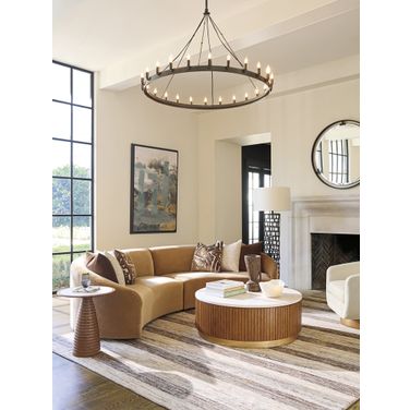 La Costa Avenida Round Occasional Table Set In Brown