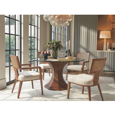 La Costa Cabrillo 60 Inch Glass Top Dining Room Set In Brown