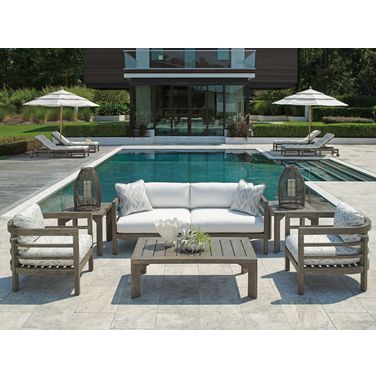 La Jolla Taupe Outdoor Rectangular Occasional Table Set