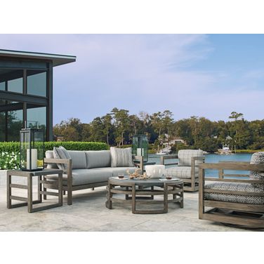 La Jolla Taupe Outdoor Round Occasional Table Set