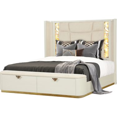 La Pierre King Panel Bed In Cream