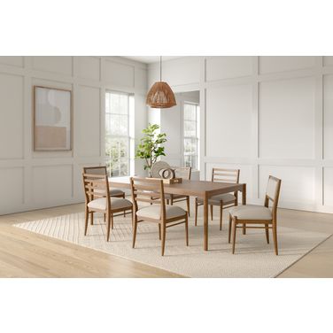 Lachlan Wood Rectangular Dining Room Set In Brown