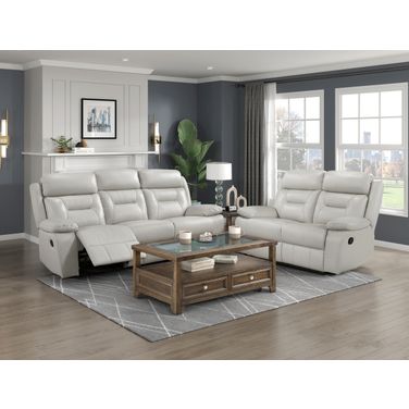 Laconia Double Reclining Living Room Set In Gray