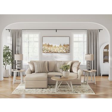 LadyMae 2-Piece Sectional with LAF Chaise In Twill